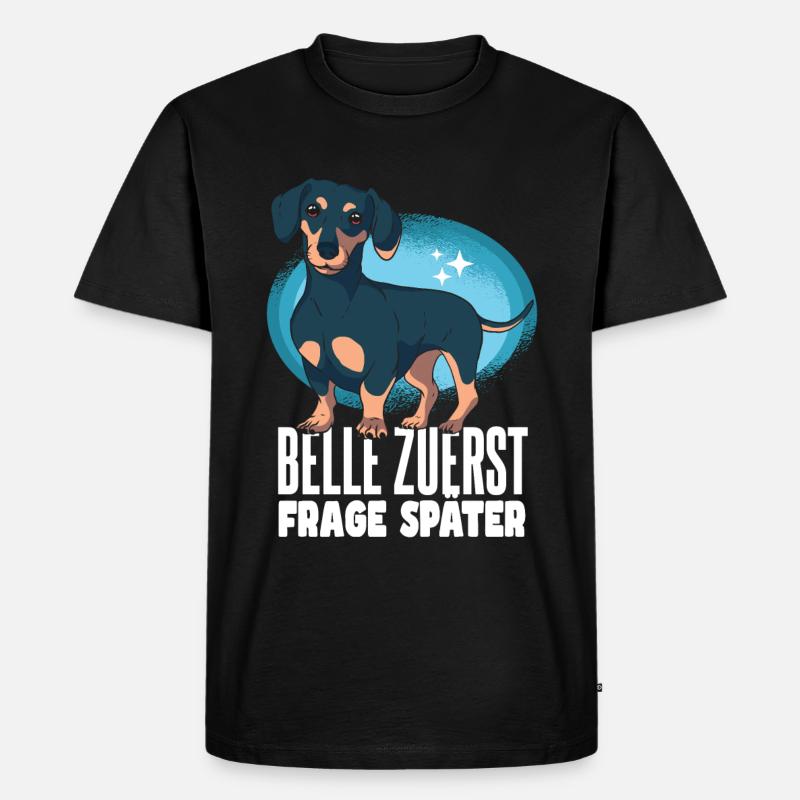 Lustiger Dackel Spruch - Männer Premium Bio T-Shirt - Schwarz