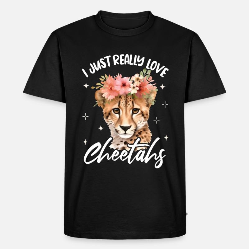 Femmes guépard léopard - T-shirt Premium bio Homme - noir