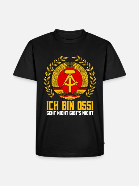 Ich bin Ossi - Männer Premium Bio T-Shirt - Schwarz