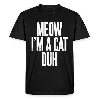 Miaou je suis un chat Duh Halloween costume chat - T-shirt Premium bio Homme - noir - Devant - Nico (187cm)