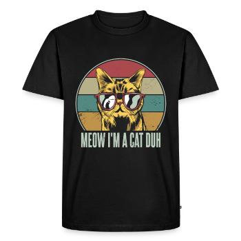 Miaou je suis un chat Duh - T-shirt Premium bio Homme - noir - Devant - Nico (187cm)