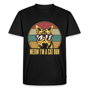 Miaou je suis un chat Duh Cat Sunglass drôle - T-shirt Premium bio Homme - noir - Devant - Nico (187cm)