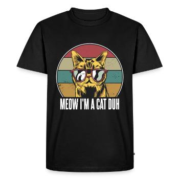 Chat avec lunettes de soleil Miaou Je suis un chat Duh - T-shirt Premium bio Homme - noir - Devant - Nico (187cm)