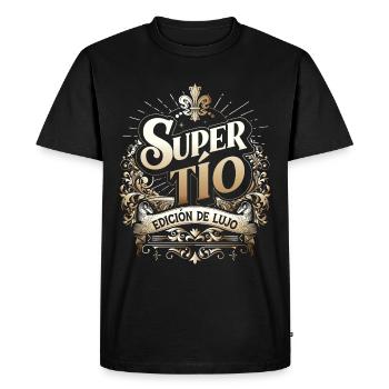 Super Uncle Deluxe Edition - Men's Premium Organic T-Shirt - black - Front - Nico (187cm)