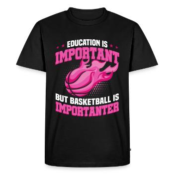 Basketball Is Importanter - Men's Premium Organic T-Shirt - black - Front - Nico (187cm)