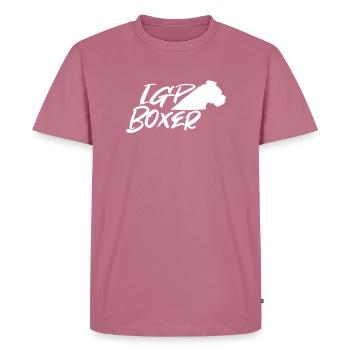 IGP Boxer White - Men's Premium Organic T-Shirt - mauve - Front - Nico (187cm)