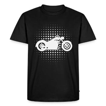 Vintage Motorcycle - Biker - Moto - Low Rider - T-shirt Premium bio Homme - noir - Devant - Nico (187cm)