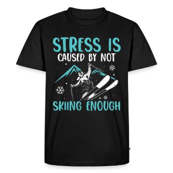 Dictons Apres-Ski | Ski Skieur Cadeaux d’hiver - T-shirt Premium bio Homme - noir - Devant - Nico (187cm)