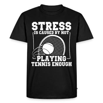 Le stress est déclenché par trop peu de tennis - T-shirt Premium bio Homme - noir - Devant - Nico (187cm)