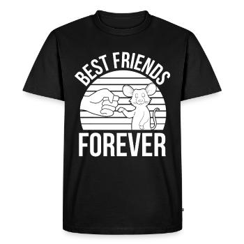 Best friends forever - Rat Rats Pet - Men's Premium Organic T-Shirt - black - Front - Nico (187cm)