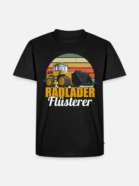 Radlader Flüsterer Retro Radladerfahrer - Männer Premium Bio T-Shirt - Schwarz