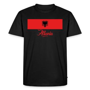 Flag of Albania - T-shirt Premium bio Homme - noir - Devant - Nico (187cm)