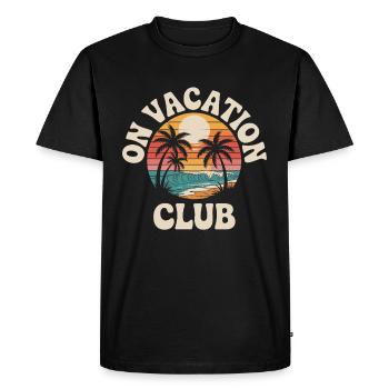 Vacation Club Summer Festival Vacation Beach Vacation - Men's Premium Organic T-Shirt - black - Front - Nico (187cm)