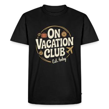 Vacation Club Summer Festival Vacation Beach Vacation - Men's Premium Organic T-Shirt - black - Front - Nico (187cm)