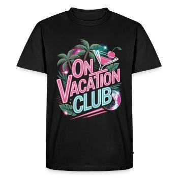 Vacation Club Summer Festival Vacation Beach Vacation - Men's Premium Organic T-Shirt - black - Front - Nico (187cm)