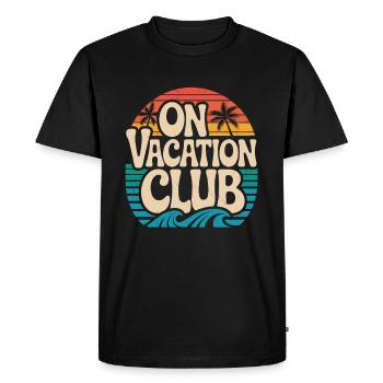 Vacation Club Summer Festival Vacation Beach Vacation - Men's Premium Organic T-Shirt - black - Front - Nico (187cm)