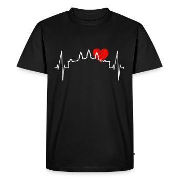 Cambodia Skyline Heartbeat Siem Raep Angkor Wat - T-shirt Premium bio Homme - noir - Devant - Nico (187cm)