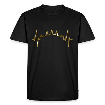 Cambodia Skyline Heartbeat Siem Raep Angkor Wat - T-shirt Premium bio Homme - noir - Devant - Nico (187cm)