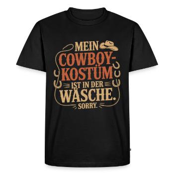 Le costume de cow-boy est dans la blanchisserie Carnaval Carnaval - T-shirt Premium bio Homme - noir - Devant - Nico (187cm)