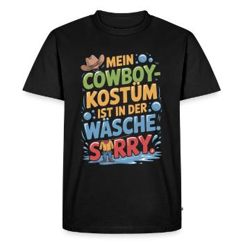 Le costume de cow-boy est dans la blanchisserie Carnaval Carnaval - T-shirt Premium bio Homme - noir - Devant - Nico (187cm)