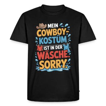 Le costume de cow-boy est dans la blanchisserie Carnaval Carnaval - T-shirt Premium bio Homme - noir - Devant - Nico (187cm)