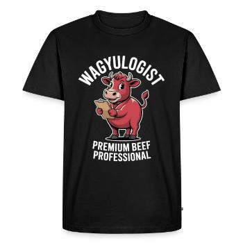 Wagyulogist Bœuf Wagyu Grill Master Japan Steak - T-shirt Premium bio Homme - noir - Devant - Nico (187cm)