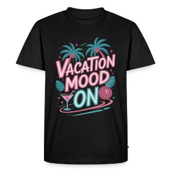 Ambiance de vacances sur le festival d’été Travel Club vacances - T-shirt Premium bio Homme - noir - Devant - Nico (187cm)