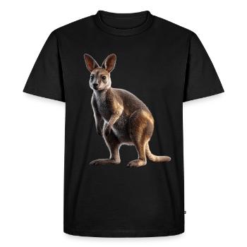 Wallaby Australie Outback Kangourou doux sauvage - T-shirt Premium bio Homme - noir - Devant - Nico (187cm)