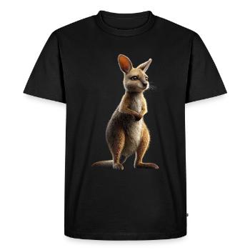 Wallaby Australie Outback Kangourou doux sauvage - T-shirt Premium bio Homme - noir - Devant - Nico (187cm)