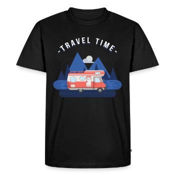 Van Travel time Camper Womo T-shirt Cap Hoodie - Men's Premium Organic T-Shirt - black - Front - Nico (187cm)