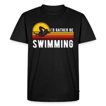 Natation - T-shirt Premium bio Homme - noir - Devant - Nico (187cm)