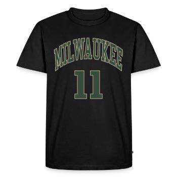 Milwaukee 11 - Men's Premium Organic T-Shirt - black - Front - Nico (187cm)