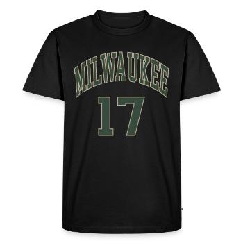 Milwaukee 17 - Men's Premium Organic T-Shirt - black - Front - Nico (187cm)