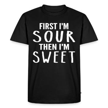 First I'm Sour Then I'm Sweet Funny - T-shirt Premium bio Homme - noir - Devant - Nico (187cm)