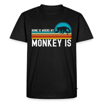Singe - T-shirt Premium bio Homme - noir - Devant - Nico (187cm)