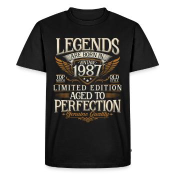 Né en 1987 Legends Cadeau d’anniversaire - T-shirt Premium bio Homme - noir - Devant - Nico (187cm)