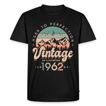 1962 Vintage anniversary 60 years - Men's Premium Organic T-Shirt - black - Front - Nico (187cm)