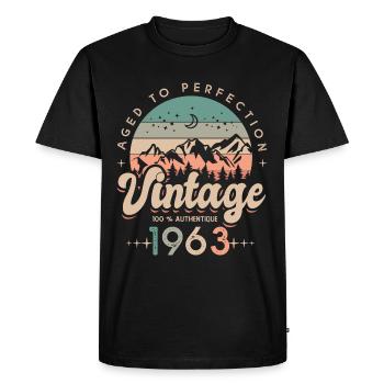 1963 Vintage anniversary 60 years - Men's Premium Organic T-Shirt - black - Front - Nico (187cm)
