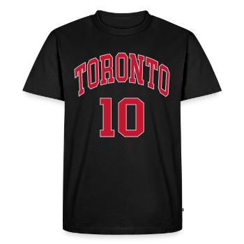 Toronto 10 - T-shirt Premium bio Homme - noir - Devant - Nico (187cm)