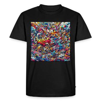 Graffiti Pulse - Men's Premium Organic T-Shirt - black - Front - Nico (187cm)