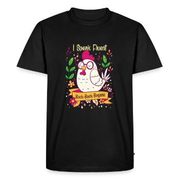 Poulet Je parle flux Bock Bogahk cadeau - T-shirt Premium bio Homme - noir - Devant - Nico (187cm)