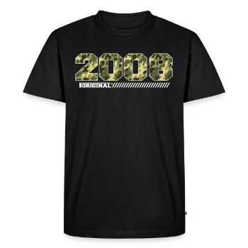 2008 Cadeau Anniversaire Vintage 2008 Armée - T-shirt Premium bio Homme - noir - Devant - Nico (187cm)