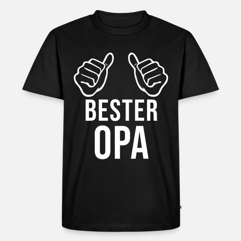 Bester Opa - Männer Premium Bio T-Shirt - Schwarz