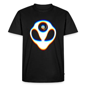 Glitch Art | Optical Illusion Vaporwave EDM Rave - Men's Premium Organic T-Shirt - black - Front - Nico (187cm)
