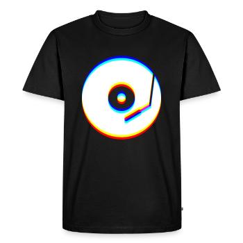 L’art du glitch | Illusion d’optique Vaporwave EDM Rave - T-shirt Premium bio Homme - noir - Devant - Nico (187cm)