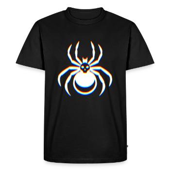 L’art du glitch | Illusion d’optique Vaporwave EDM Rave - T-shirt Premium bio Homme - noir - Devant - Nico (187cm)