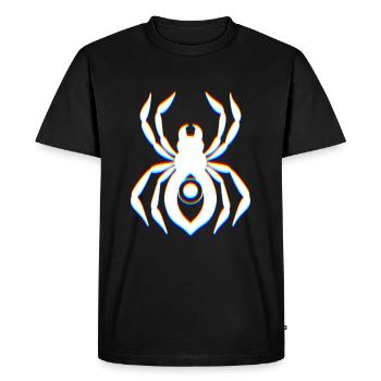 L’art du glitch | Illusion d’optique Vaporwave EDM Rave - T-shirt Premium bio Homme - noir - Devant - Nico (187cm)