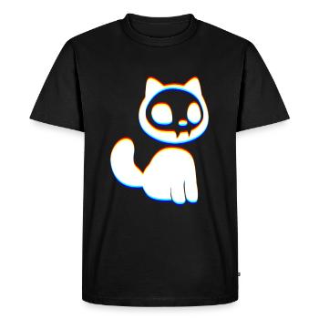 L’art du glitch | Illusion d’optique Vaporwave EDM Rave - T-shirt Premium bio Homme - noir - Devant - Nico (187cm)