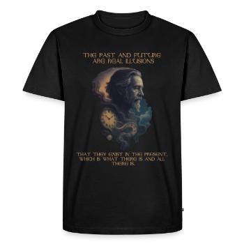 Alan Watts Zeit Zitat Kunst - Männer Premium Bio T-Shirt - Schwarz - Vorne - Nico (187cm)