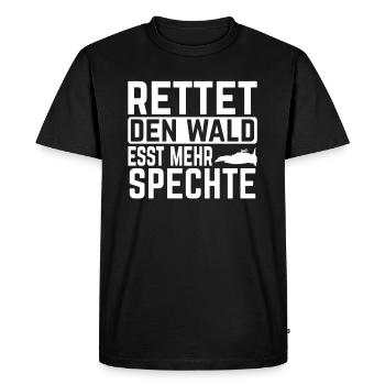 Save The Forest Esst More Woodpeckers Gift Idea - Men's Premium Organic T-Shirt - black - Front - Nico (187cm)